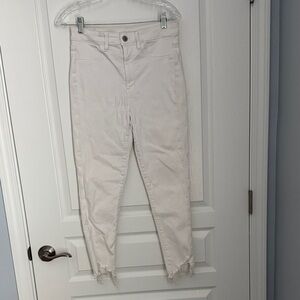 American Eagle Outfitters Women's High Rise Cream Jeans